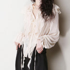 Vintage Chiffon Ruffles Blouse