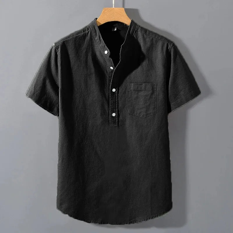 Mandarin Loose Fit Button Up