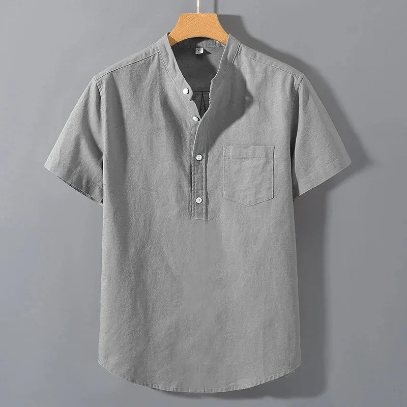 Mandarin Loose Fit Button Up
