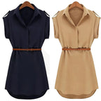 Short Sleeve Dress With Belt