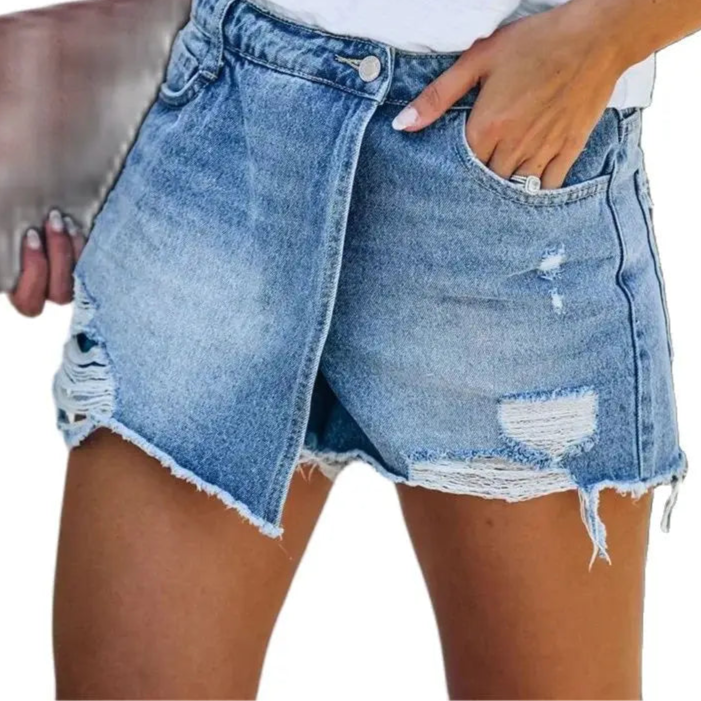 Distressed Denim Shorts