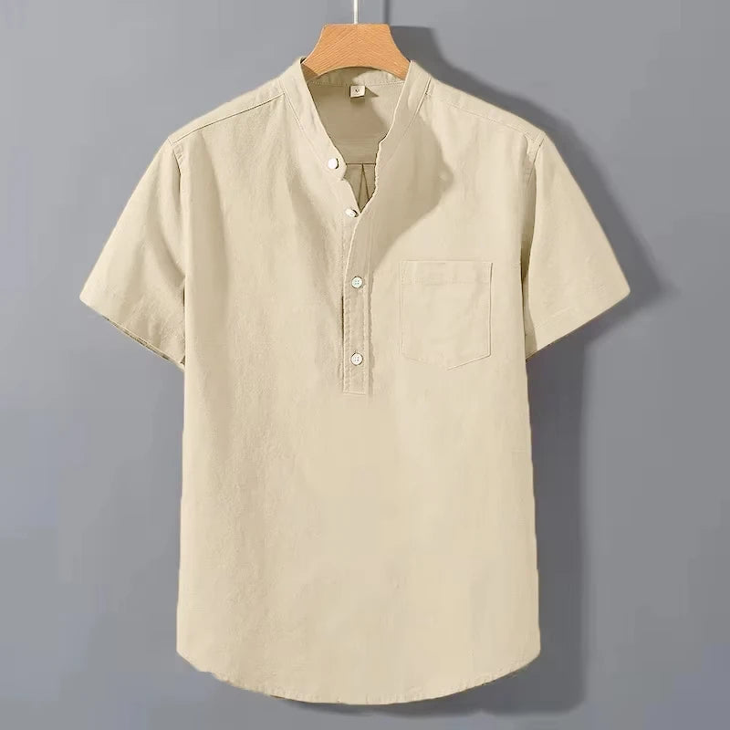 Mandarin Loose Fit Button Up