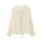 Vintage Chiffon Ruffles Blouse