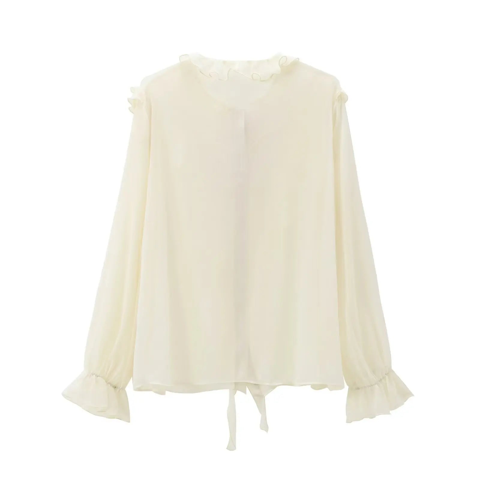 Vintage Chiffon Ruffles Blouse