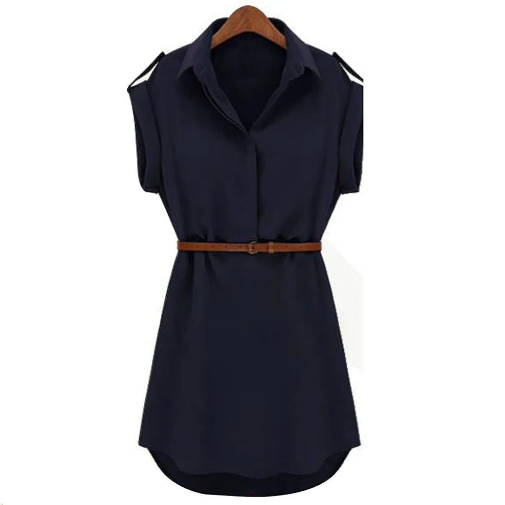 Short Sleeve Dress With Belt