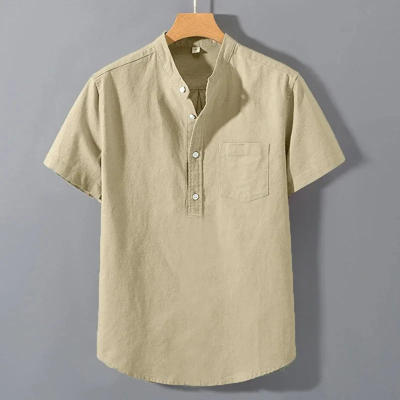 Mandarin Loose Fit Button Up