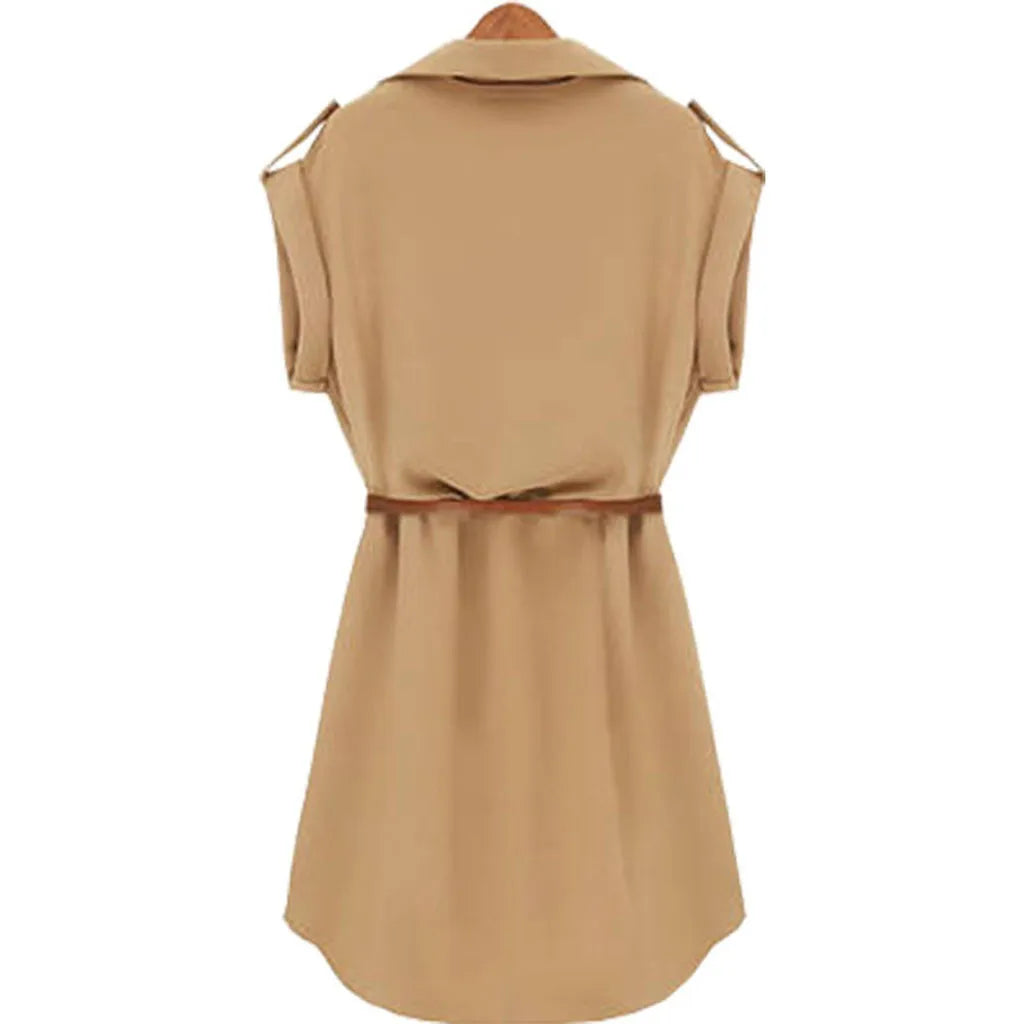 Short Sleeve Dress With Belt