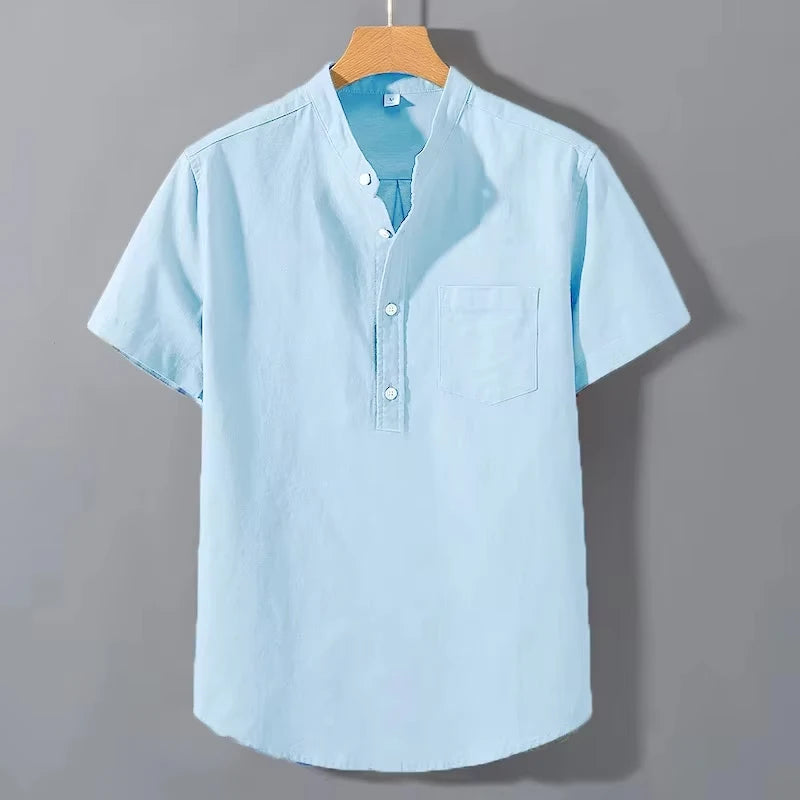 Mandarin Loose Fit Button Up