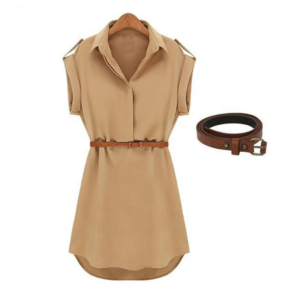 Short Sleeve Dress With Belt
