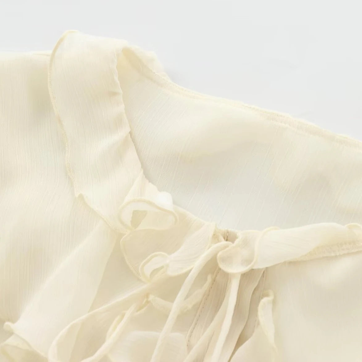 Vintage Chiffon Ruffles Blouse