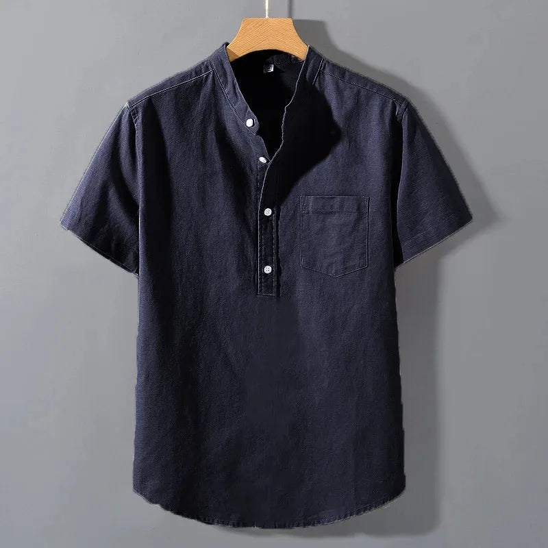 Mandarin Loose Fit Button Up
