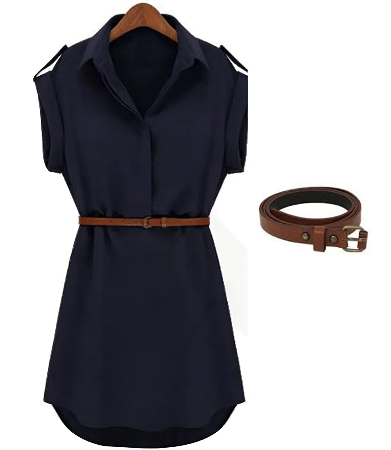 Short Sleeve Dress With Belt
